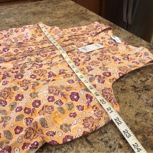 Sonoma Peach Dress Sleeveless Linen Rayon Pockets Knee Length Floral NEW - Picture 2 of 13